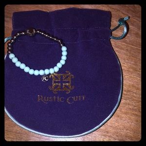 Simple light blue Rustic Cuff Bracelet